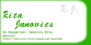 rita janovics business card